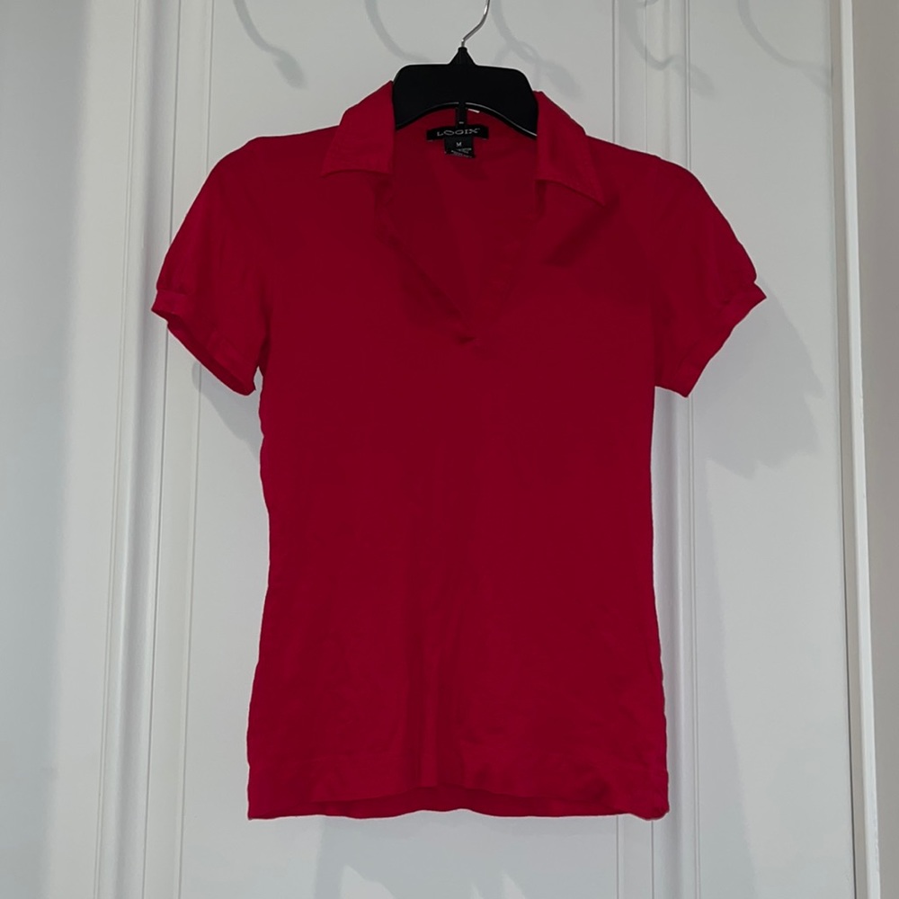 Red Collared Top